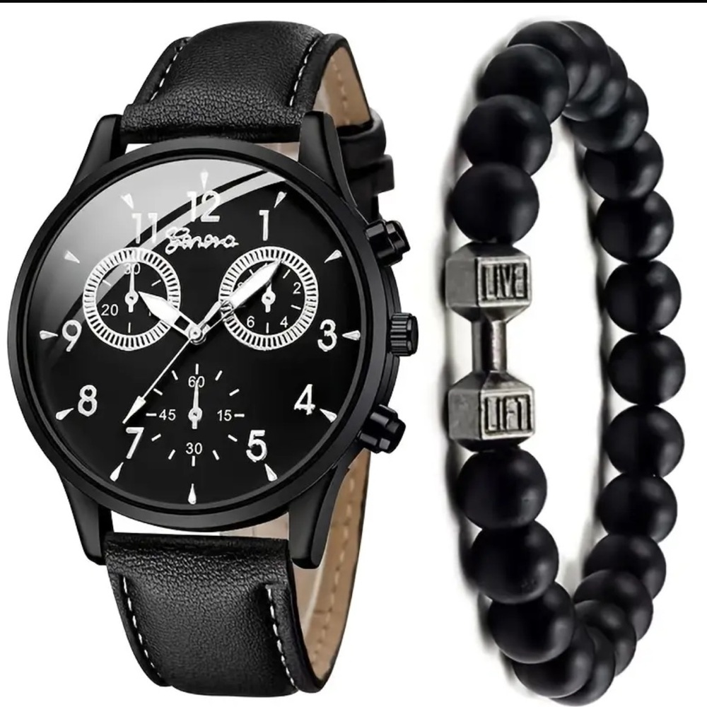 Geneva Men’s Watch & "Lift" Bracelet Set